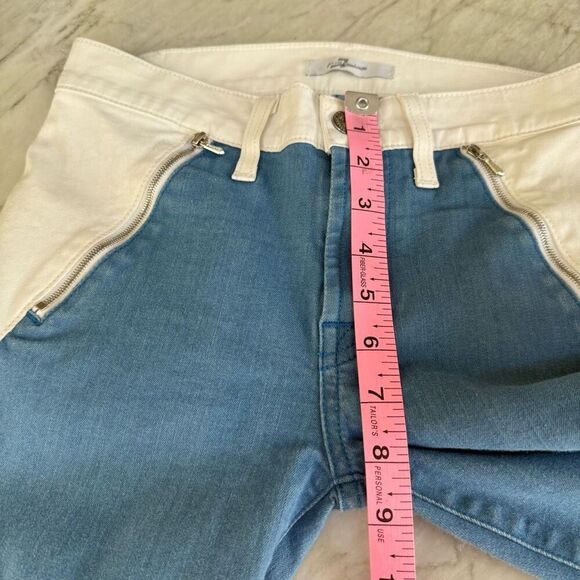 7 FOR ALL MANKIND Skinny Color Block Denim Jeans Women size 27 - Picture 6 of 9